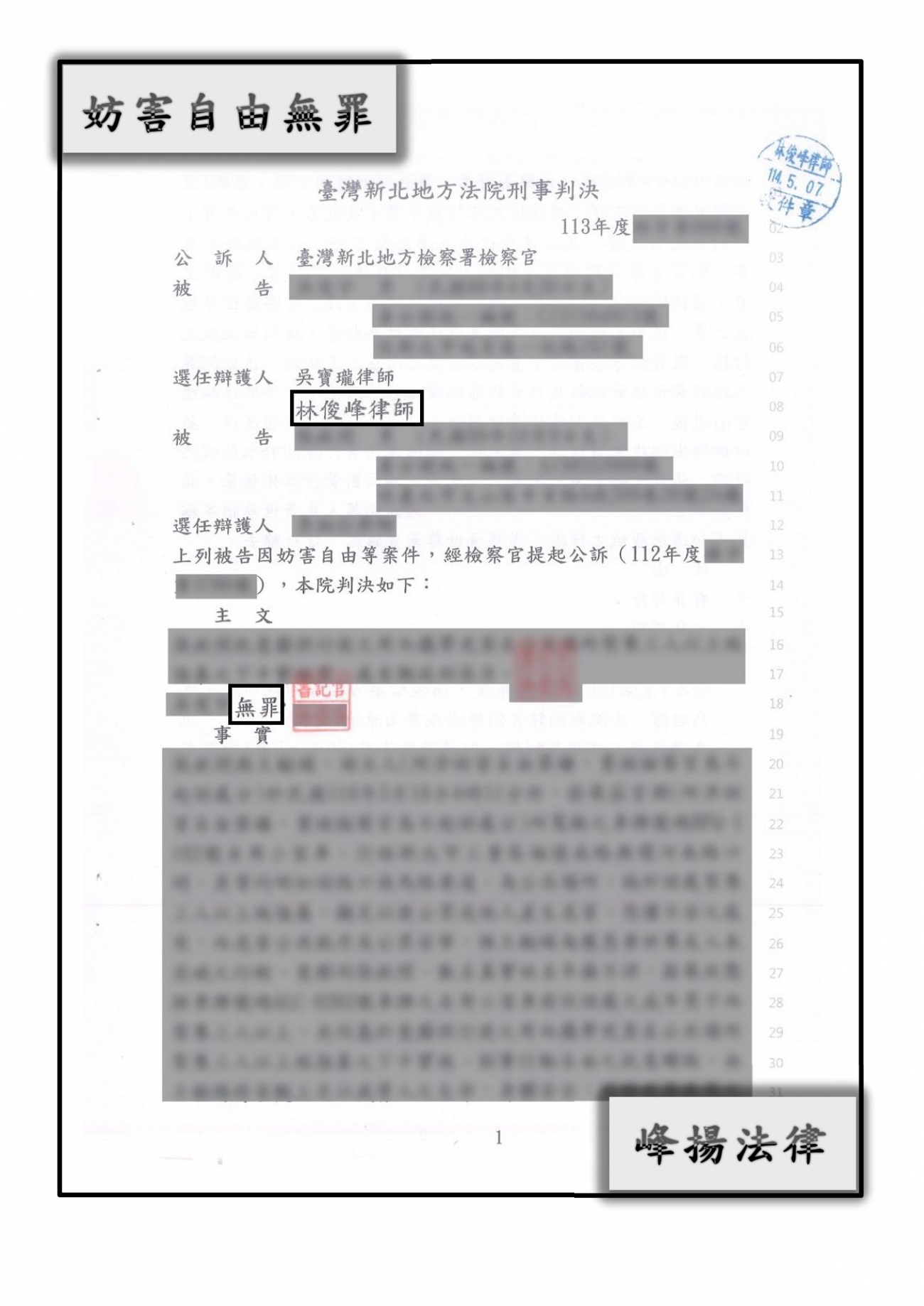 妨害自由【無罪】