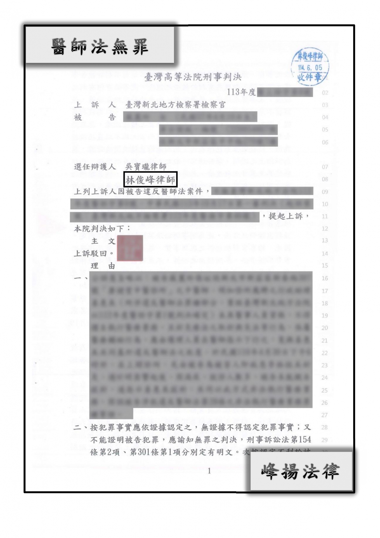 醫師法【無罪】