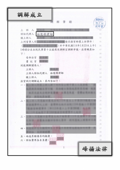 損害賠償【調解成功】